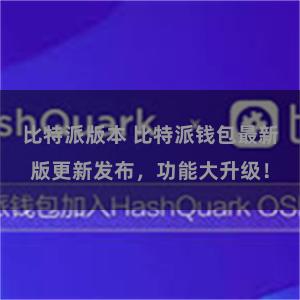 比特派版本 比特派钱包最新版更新发布，功能大升级！